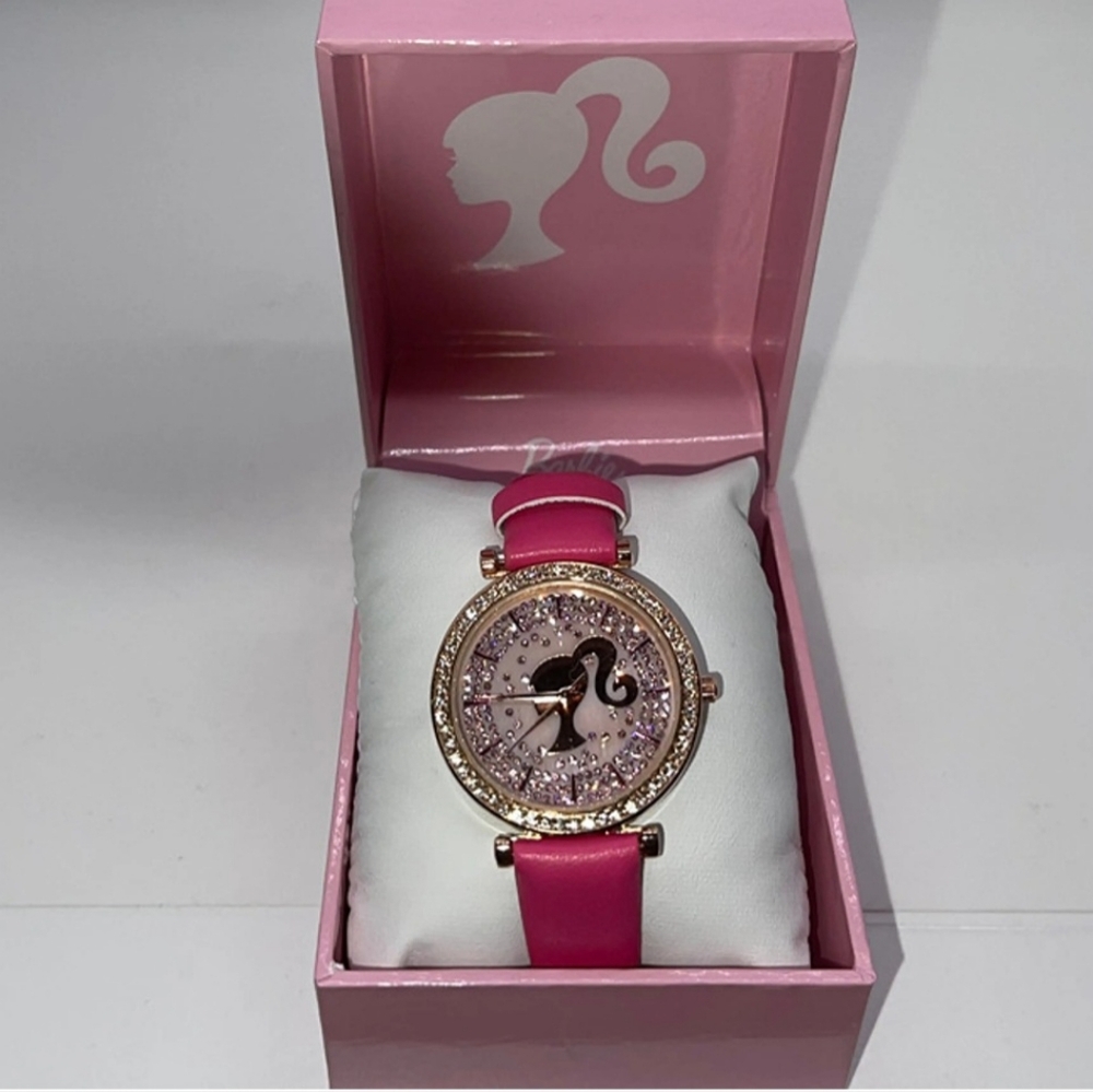 Barbie Gem Silhouette Quartz Analog Pink Womens Watch - Picture 3 of 3